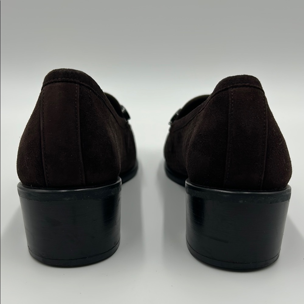 Stuart Weitzman Brown Suede Loafers Slip-On Design 7M - Picture 4 of 14